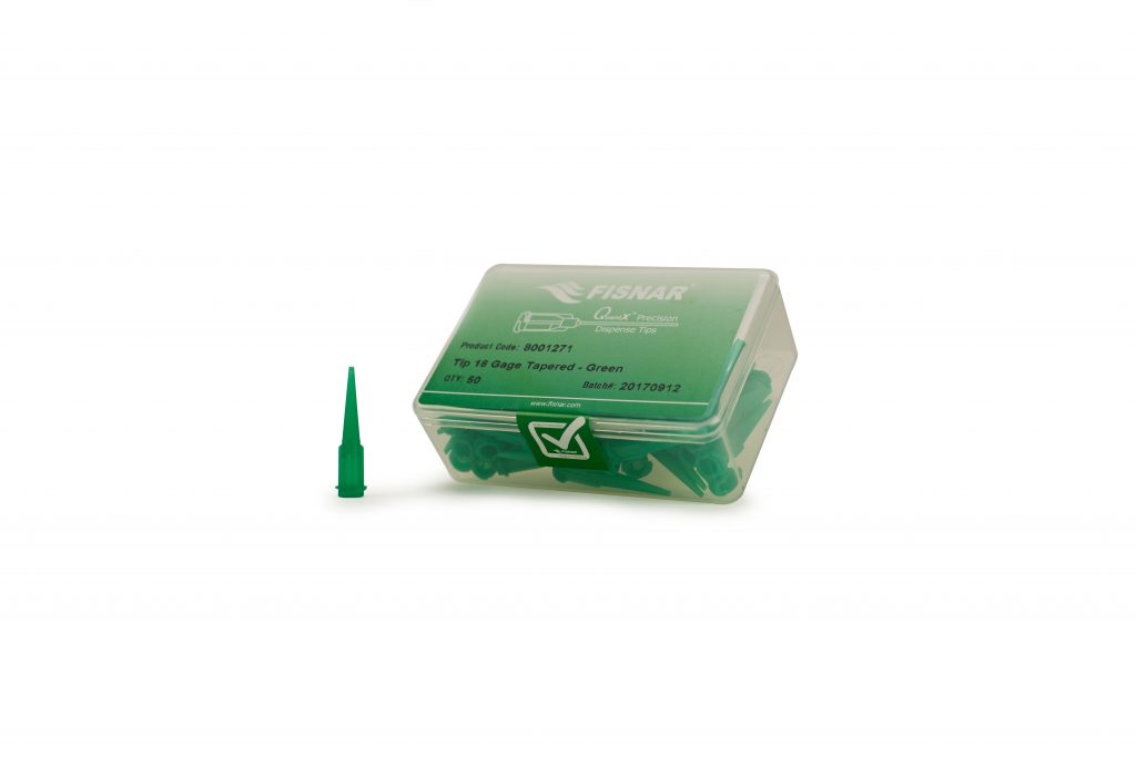 Fisnar Quantx™ 18ga Green 0 033 I D Tapered Tip 50 Pack Order Now From Ellsworth Adhesives