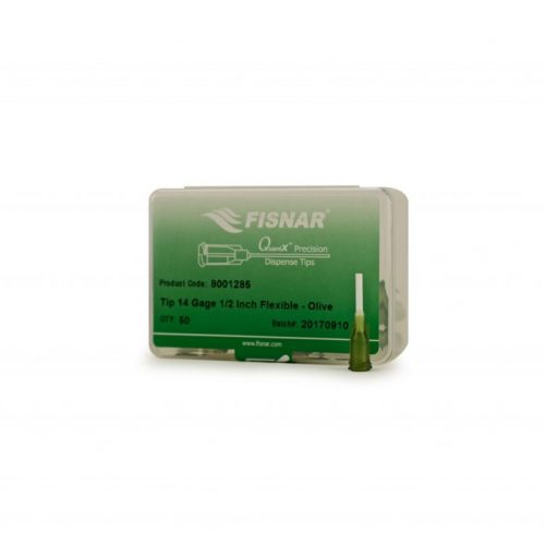 Punta flexible Fisnar 14ga Olive 0.5 "- Paquete de 50