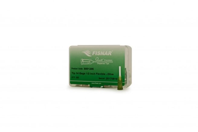 Fisnar 14ga Olive 0.5" Flexible Tip - 50 Pack
